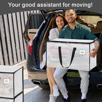 Moving Bags Heavy Duty – Clean Packing Solution, Large Storage Totes with Zippers and Handles for Moving and Organizing