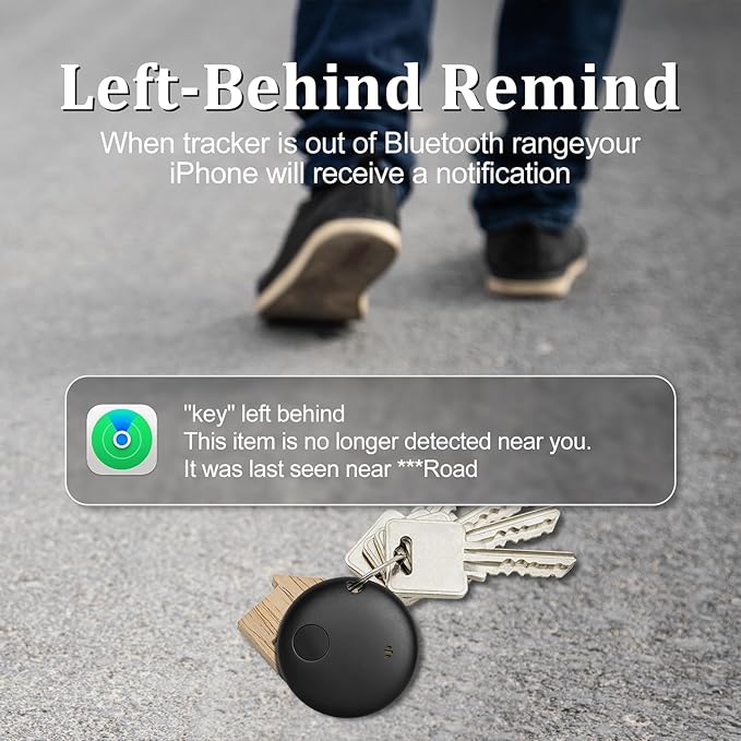 Geevon Smart tag-4 Pack Bluetooth Tracker Work with Apple Find My (iOS Only).Item Finder for Keys, Wallet,Backpack, Luggage (4P Black)