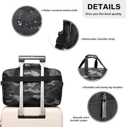 Kono Travel Duffel 20L Under Seat Carry-On Sports Tote Gym Weekender Overnight Bag - 15.75"x9.84"x7.87" Camo