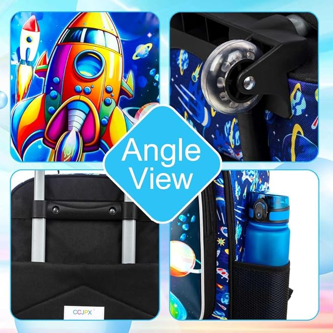 KLFVB Kids Luggage for Boys Girls, Cute Rolling Wheels Suitcase for Toddler, Children Travel Carry on Suitcase