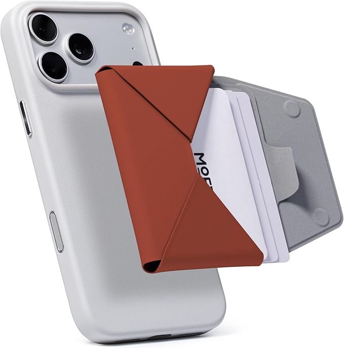 MOFT Magsafe Wallet, Slim Magnetic 8 - Card Holder, Snap Field Wallet with Pull to Access Design, RFID Blocking, MOVAS Veagn Leather Minimalist Travel Wallets for Men & Women, Clay