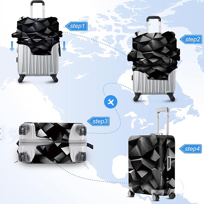 ANNA QUEEN Travel Luggage Cover Suitcase Protector Suitcase Cover Anti-Scratch,Stretchable Bag Cover Washable Durable Polyester