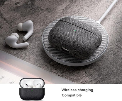 LOPIE for AirPods Pro 2nd Generation Case (Not for 3rd Gen) - Canvas Style Vegan Leather - Protective Hard Shell Cover for Men/Women - Handmade for AirPods Pro 2 Case Cover - Black