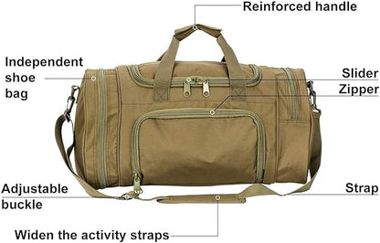 Gym Bag Duffle Bags for Men Women with Shoes Compartment Sport Weekend Travel Overnight Carry On Bag for Tactical Military Travel Work Out Bags (Green)