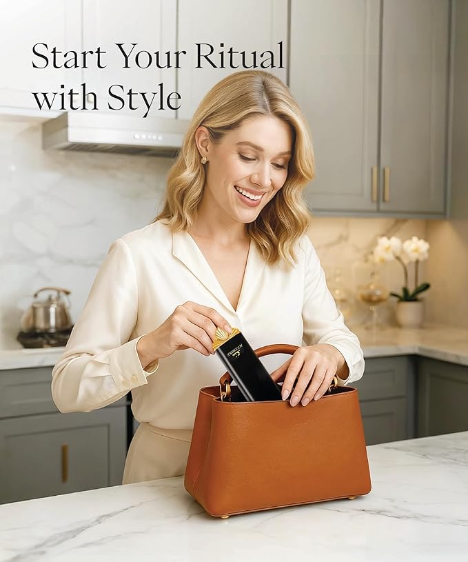 Premium Weekly Pill Organizer, 7-Day Compact Pill Case for Purse, Lightweight Gold Aluminum Pill Box for Vitamins, Medicine, Supplements, Luxury Wellness Gift