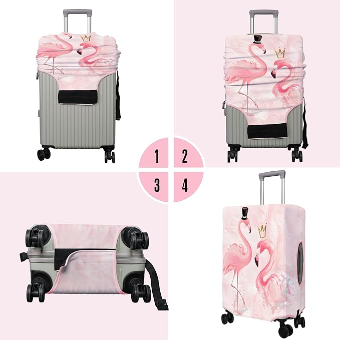 Travel Luggage Cover Suitcase Protector Fits 18-32 Inch Wheel Covers PatternedTravel Related Items Flower Luggage Protector Elastic S