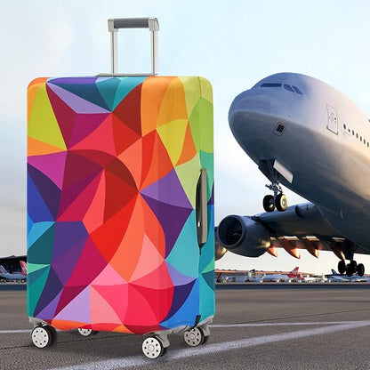 Travelkin Luggage Covers For Suitcase Tsa Approved,Suitcase Cover Protector Fit 18-32 Inch Luggage (Colorful Geometry, S)
