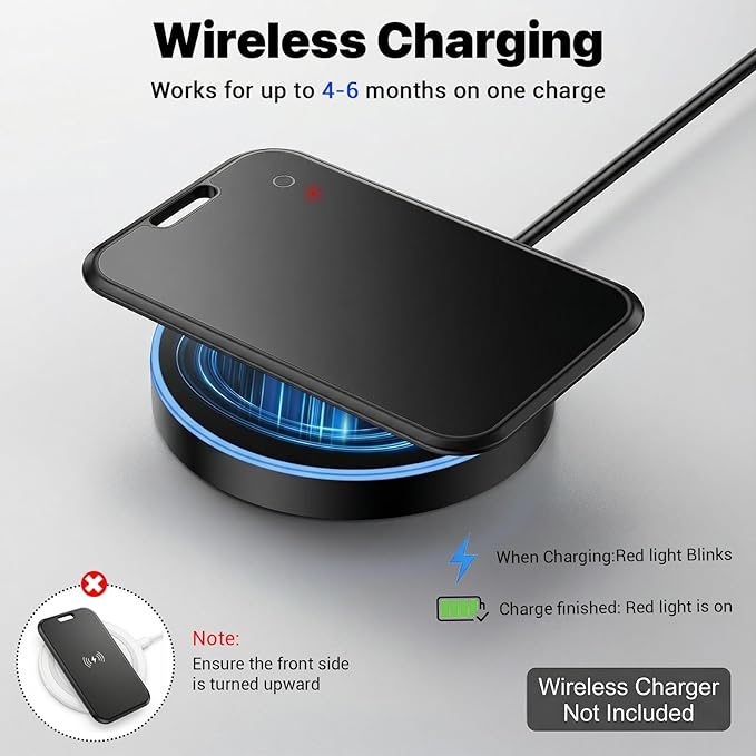 2 Pack Wallet Tracker [Apple MFi Certified] Work with Find My(iOS Only)Rechargeable Ultra Thin Tracking Card Waterproof Smart Air Bluetooth Card Tag Key Finder Item Locator for Passports Purse Luggage