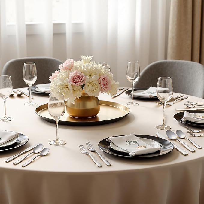 HIKAA 45-Piece Silverware Set with Serving Utensils, Heavy Duty Stainless Steel Flatware Set for 8 with Serving Utensils, Matte Satin Cutlery Set Dishwasher Safe