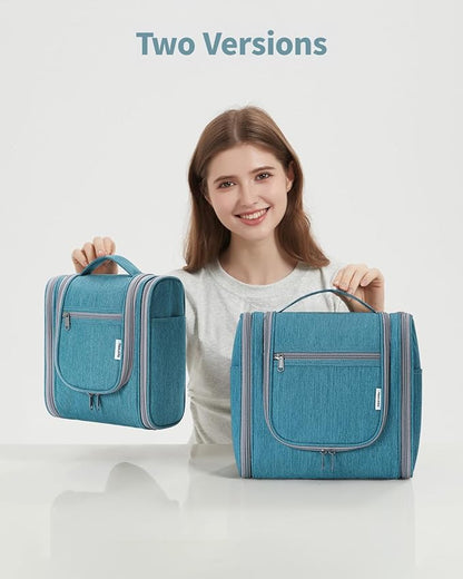 Narwey Hanging Toiletry Bag for Women Travel Makeup Bag Organizer Toiletries Bag Men for Cosmetics Essentials Accessories (Large, Teal)