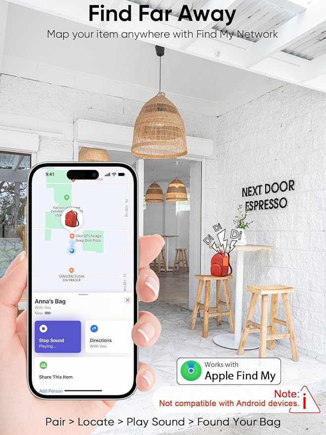 Luggage Tags Built-in Anti-Loss Tracker, Luxury Leather Luggage Tags for Suitcase, Travel Bags, Backpacks, Travel Organizer for Lost Baggage Prevention (Orange)