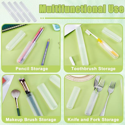 60 Pcs Travel Toothbrush Case, Portable Plastic Toothbrush Holders Bulk, Plastic Dust Proof Breathable Toothbrushes Case Holder for Travel, Business, Indoor, Outdoor, Camping, Bathroom(Clear)
