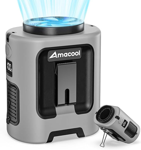 AMACOOL Mini Portable Waist Fan Clip on, 13000RPM 4-Speeds Personal Neck Fans, Up to 24H Battery Life, Rechargeable Wearable Shirt Belt Fan for Outdoor Work Jobsite Travel Camping, Gifts for Men