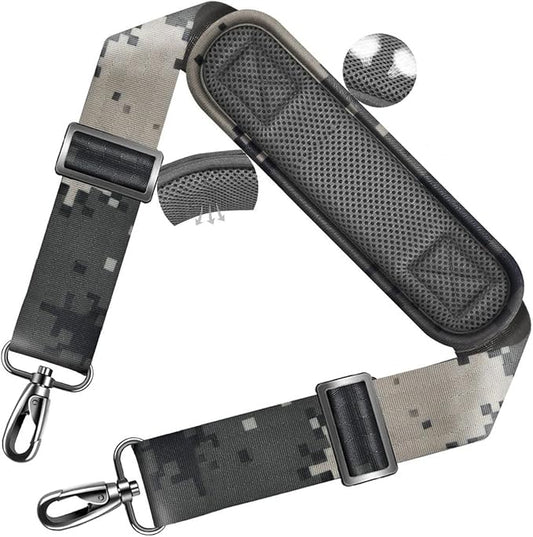 ZINZ Shoulder Strap Universal Bag Strap - 78" Ultra-Thick Padded with Dual Balanced Adjustable Buckles for Briefcase, Travel, Sports, Laptop, Crossbody Bag，Camouflage Gray