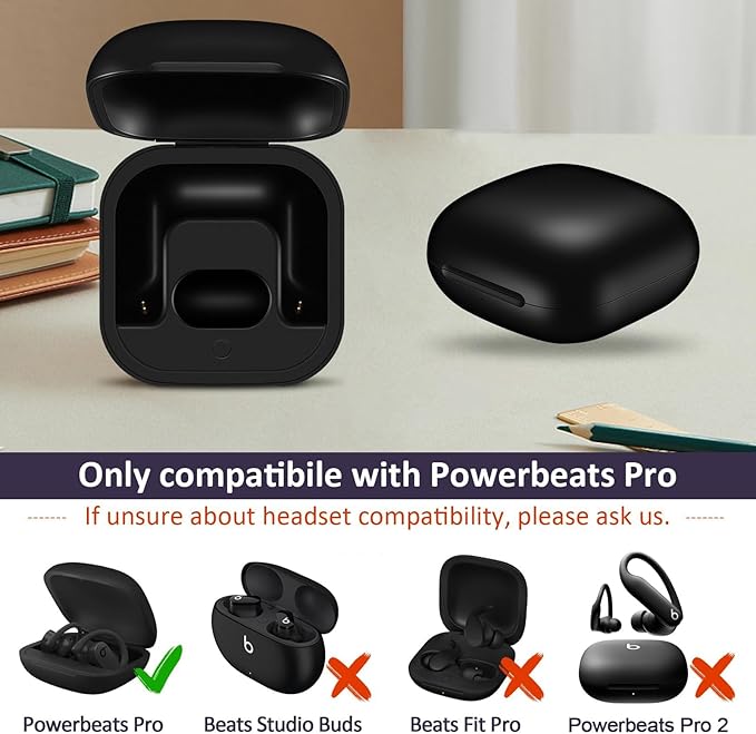 Jinstyles Replacement Charging Case Compatible for Powerbeats Pro, Charger Case with Bluetooth Pairing Sync Button, 700 mAh Built-in Battery, Capable of Charging 3 Times