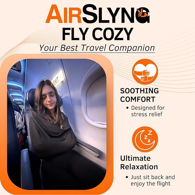 The Slyng-Premium Travel Blanket System – Blanket Body Sling for Deep Plane Sleep | Full-Body Support Ultra-Soft, Breathable, Compact Carry-On Travel Essential for Long Flights and Car Road Trips