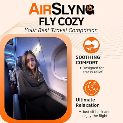 The Slyng-Premium Travel Blanket System – Blanket Body Sling for Deep Plane Sleep | Full-Body Support Ultra-Soft, Breathable, Compact Carry-On Travel Essential for Long Flights and Car Road Trips