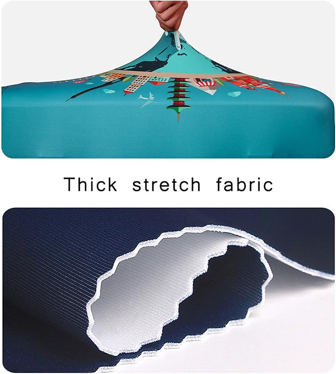 WUJIAONIAO Travel Luggage Cover Baggage Suitcase Cover Protector Skins 18-32 Inch (A15 Go Travel, XL (for 29-32 inch luggage))