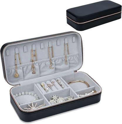 Travel Jewelry Box Jewelry Organizer for Travel Jewellery Organizers Box Jewelry Box for Women on Hallowmas Christmas Valentine's Birthday Black