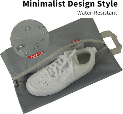 6pcs Portable Shoe Organizer, Travel Pouches with Zipper, Golf Shoe Bags, Clothes Bags, Soccer Cleats Bag Shoe Pouch for Gym, Waterproof, Odor-Resistant (Grey)