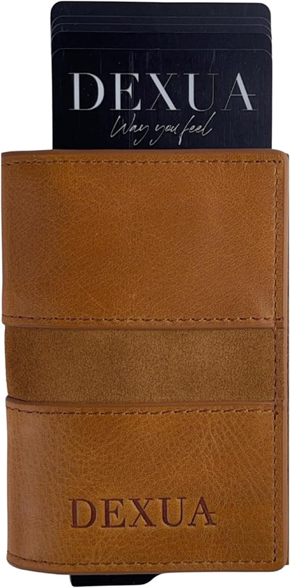 Mens Wallet, Premium Leather Slim Wallet, RFID Blocking Pop-Up Card Holder, Extra Credit Card Slots, Cash Slot, Magnetic Closure, Christmas Gift Ready Gift Box Included