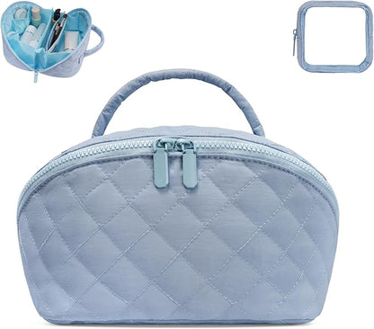 Makeup Bag,Quilted Puffer Cosmetic Bags,Travel Toiletry Bag for Women,Large Capacity Waterproof Make up Bag Set