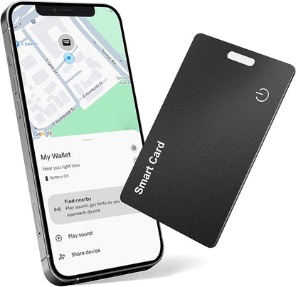 2-Pack Tracker Card for Android - Works with Google Find Hub/My Device Compatible, Ultra-Thin Wireless Charging Bluetooth Locator with Keyring Hole for Keys, Wallets, Pets, Bags & Luggages