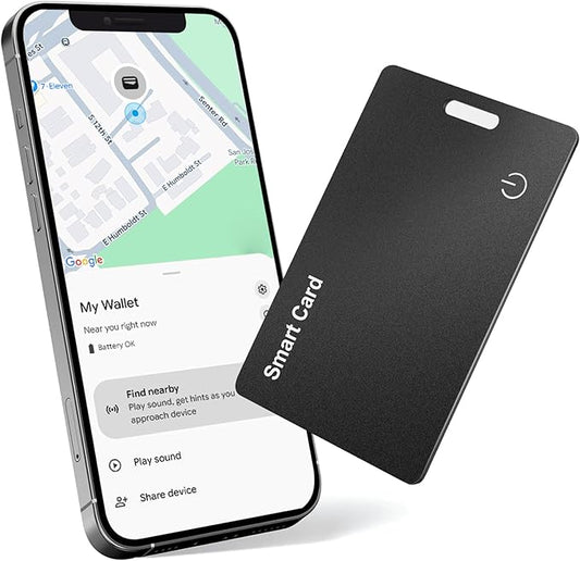 2-Pack Tracker Card for Android - Works with Google Find Hub/My Device Compatible, Ultra-Thin Wireless Charging Bluetooth Locator with Keyring Hole for Keys, Wallets, Pets, Bags & Luggages