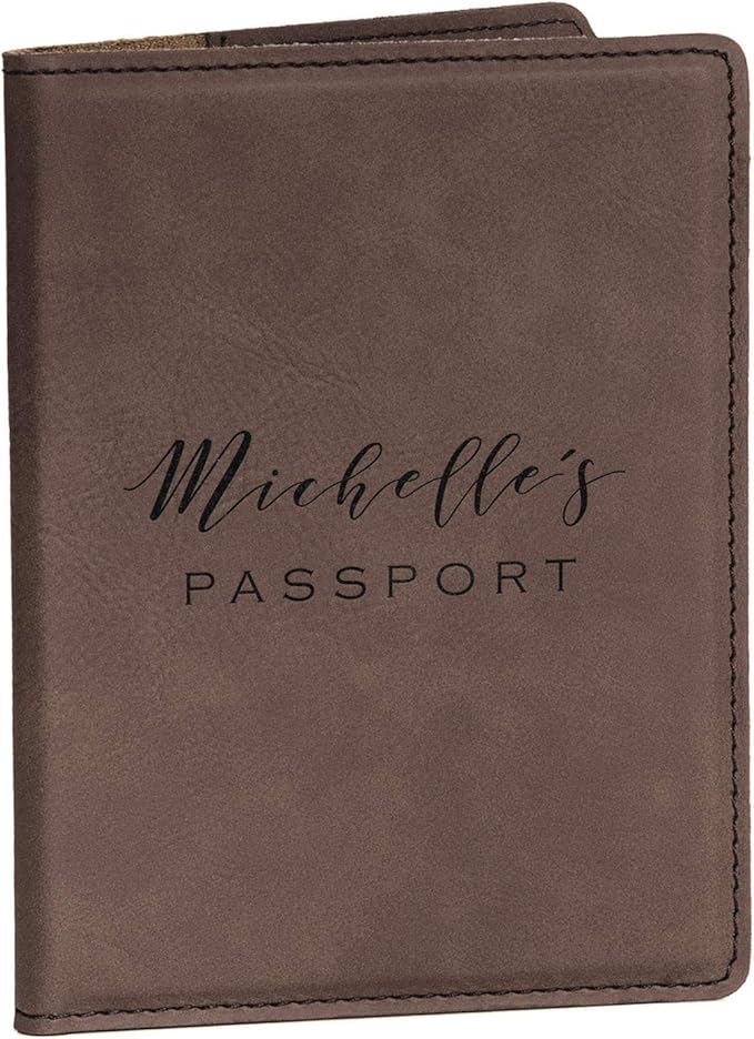 Personalized Passport Cover with Name - Dark Brown, Personalized Passport Case, Custom Passport Holder