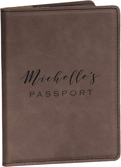 Personalized Passport Cover with Name - Dark Brown, Personalized Passport Case, Custom Passport Holder