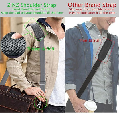 ZINZ 79 inch Shoulder Strap, Extra-thick Fixed Cushion Pad and Dual Clasps Universal Replacement Strap with Metal Swivel Hooks for Laptop Bags, Luggage Bags, Camera, Crossbody (200cm,Dark Gray)