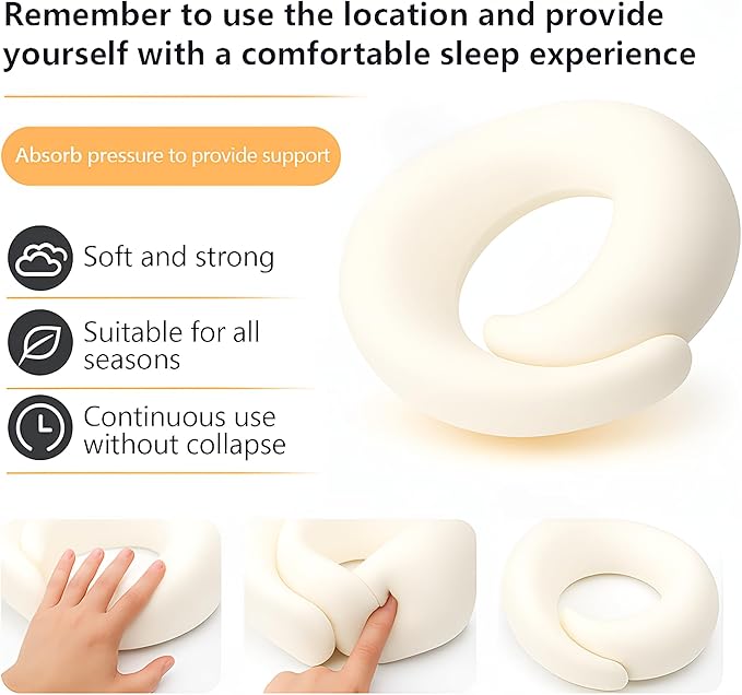 EdgeVoy™ Travel Neck Pillow, Memory Foam Travel Pillow for Airplanes, 360º Ergonomic Design, Asymmetrical Sides, Washable Modal Cover, Ideal for Travel, Car Rides, & Home Use (Black)