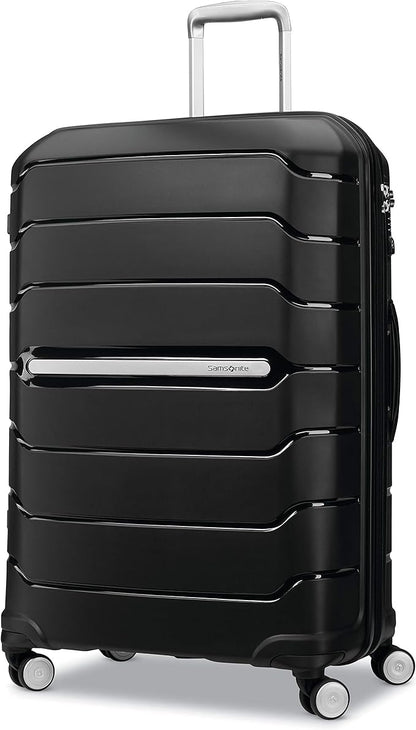 Samsonite Freeform Large Checked Luggage with Dual 360° Spinner Wheels - TSA Lock, Airline-Approved - Lightweight Durable Polypropylene Expandable Hardshell - Black