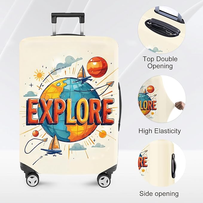 ANNA QUEEN Travel Luggage Cover Suitcase Protector Suitcase Cover Anti-Scratch,Stretchable Bag Cover Washable Durable Polyester