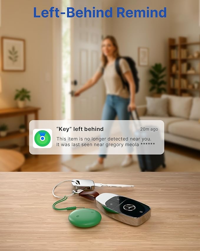 Air Tags Tracker 4 Pack:Bluetooth Item Finder Works with Apple Find My, iOS Only – Key Finder, Pet Tracker, Luggage Locator, Wallet & Backpack Tag – Replaceable Battery (Coastal Mix Pack)