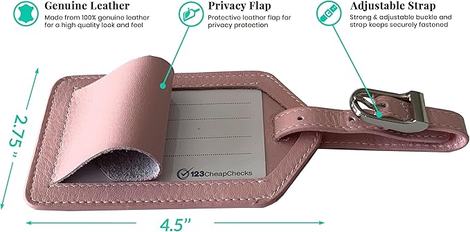 Personalized Monogrammed Blush Leather RFID Passport Wallet and Luggage Tag