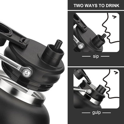 Zenbo One Gallon Jug with Straw, 128 oz Double Wall Vacuum Insulated Sports Water Bottle, Keeps Cold up to 48 Hours, Leak-Proof & Sweat-Proof Stainless Steel Water Jug for Gym, Outdoor & Camping