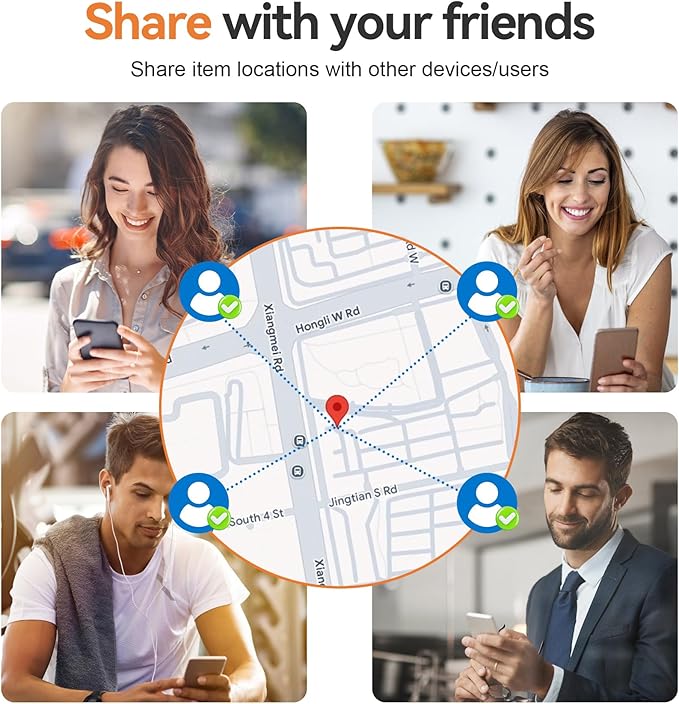 Air Tracker Tags for Android or iOS, Dual System Both iOS and Android Tracker, Find My or Find Hub App, Smart Tracker Tags with Key Ring, Key Finder/Luggage Tracker for Keys,Wallets,Bags