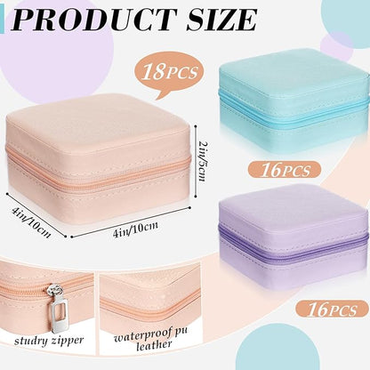 Batiyeer 50 Pcs Small Jewelry Travel Case Bulk Mini Jewelry Box Wedding Bridesmaid Proposal Return Gift for Pooja(Pink Purple Blue)