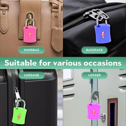 Luggage Lock TSA Approved with Key and Luggage Tags, TSA Approved Lock for Travel, Suitcase Lock with ABS Around, Suit for Backpack,Laptop Bag,Locker 6 Pack Color Mixed