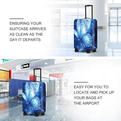 Mystical Moonlight Butterfly Suitcase Cover, Luggage Protector Elastic Fit 18-32 Inch Bags, Unique Gifts for Fantasy Fans