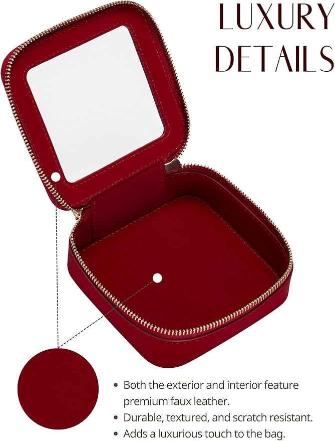 Popvibe Clear Makeup Bag Travel Cosmetic Case Transparent Toiletry Bag with Zipper, Portable Make Up Organizer Traveling Compact Car Bag for Essentials