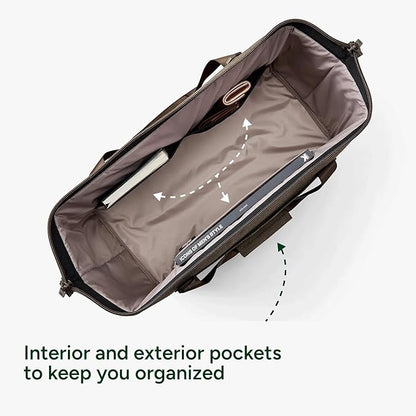 Halfday Double Decker Weekender Bag 40L | Designed for Easy Packing & Storage (Padded Strap, Zippered Bottom Compartment, Interior Mesh Pockets, Trolley Sleeve, Water-Resistant Fabric), Dune