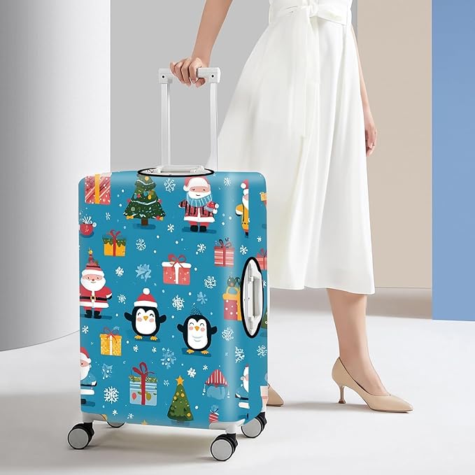 Christmas & Cute Animal Luggage Cover – Stretchable Waterproof Suitcase Protector, Holiday & Travel Luggage Sleeve, Multiple Patterns,XL