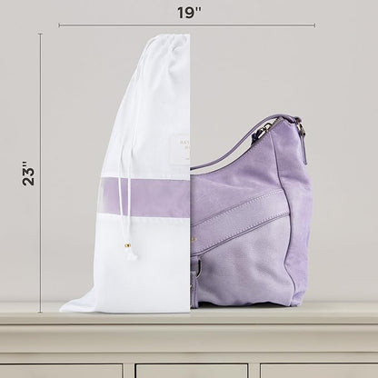 Hayden Hill Luxury Organic Cotton Dust Bags For Handbags - 6 Pack (Med-Large) - Handbag, Purse and Shoe Bags for Storage - Certified Carbon Neutral