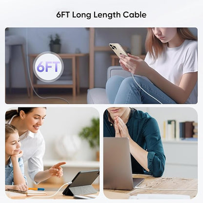 2Pack iPhone 17 16 15 Fast Charging Charger[Apple MFi Certified]6FT USB C-C Fast Charging Woven Cable with USB C Wall Block Apple Charger for iPhone17 Pro/17 Air/16e/17/16/15Pro/Plus,iPad Pro/Air/Mini