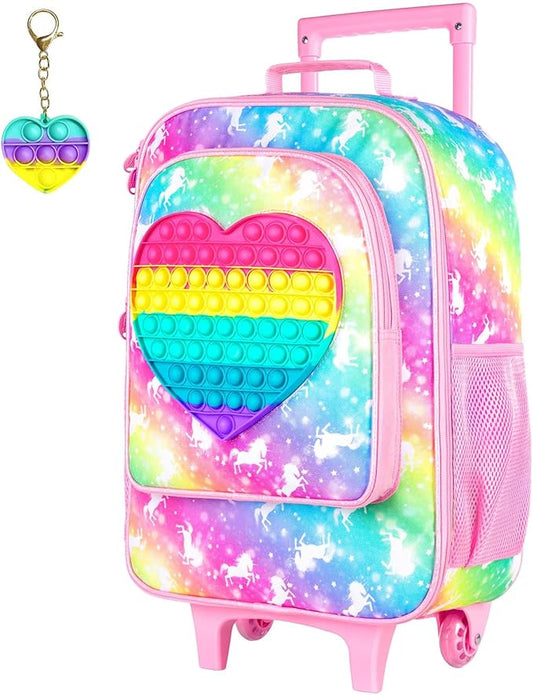 Kids Luggage for Boys and Girls, Cute Dinosaur Unicorn Rolling Wheels Suitcase for Toddler Children