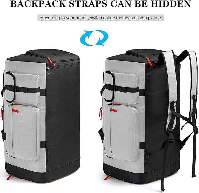 Lyweem Large Duffle Bag Backpack for Travel, 70L Heavy Duty Gym Duffel Bag with Shoes Compartment for Men & Women, Weekender Overnight Sports Backpack for Traveling