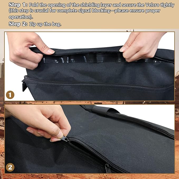 Faraday Duffel Bag - Large EMF Bag EMP Protection, RF Shielding & Signal Blocking for Data Privacy, Anti-Tracking Executive Security Faraday Duffle Bag for Electronics with 2 Detachable Faraday bags