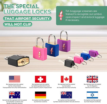 TSA Luggage Lock Sets and 6 Luggage Tags, Suitcase Lock TSA Approved with Prismatic Body, Suit for Suitcase, Luggage,Backpack,Laptop Bag,Locker 6 Pack Color Mixed